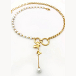 Load image into Gallery viewer, Golden Winged Pearl Set (Necklace + Bracelet )
