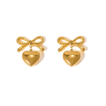 Load image into Gallery viewer, HEART &amp; BOW EARRING
