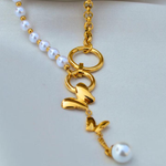 Load image into Gallery viewer, Golden Winged Pearl Necklace
