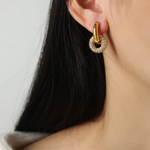 Load image into Gallery viewer, DOUBLE HOOP HUGGIES EARRING
