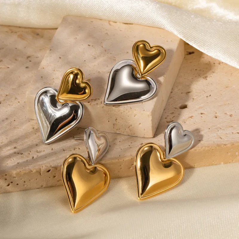 DUAL HEART EARRING