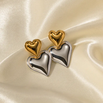 Load image into Gallery viewer, DUAL HEART EARRING
