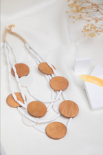 Load image into Gallery viewer, Wooden White Necklace
