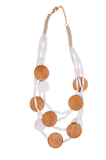 Load image into Gallery viewer, Wooden White Necklace
