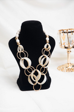 Load image into Gallery viewer, White &amp; Golden Loop Necklace
