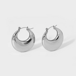 Load image into Gallery viewer, Chic Silver Lock Hoops
