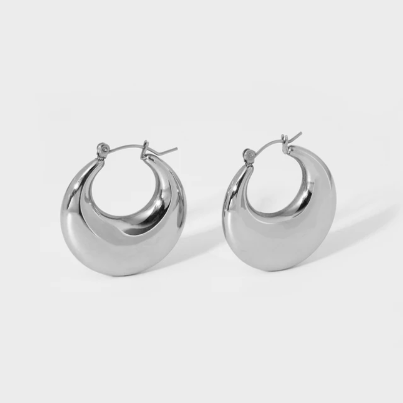 Chic Silver Lock Hoops