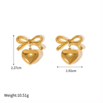 Load image into Gallery viewer, HEART &amp; BOW EARRING
