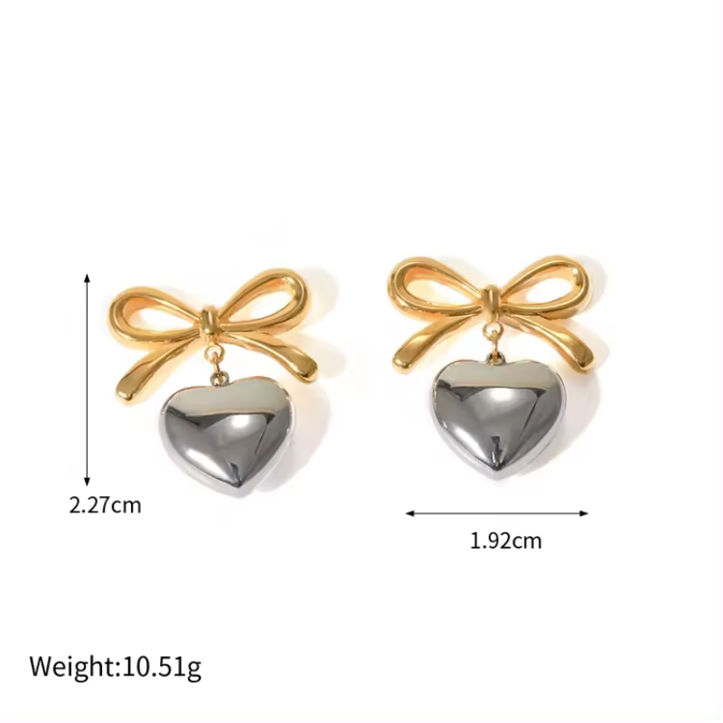 HEART & BOW EARRING