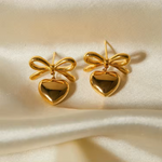 Load image into Gallery viewer, HEART &amp; BOW EARRING
