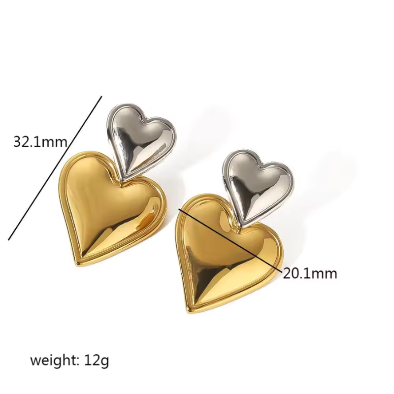 DUAL HEART EARRING