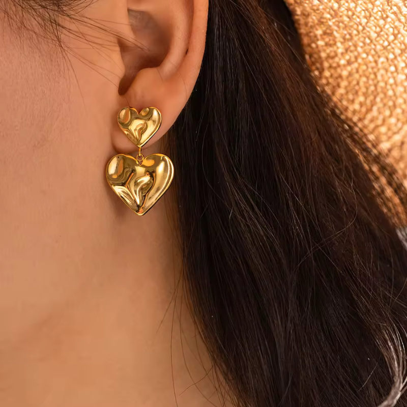 DUAL HEART EARRING