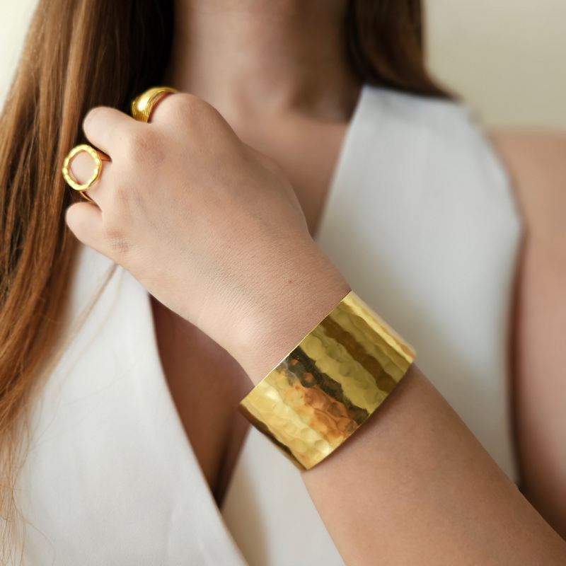 Golden Hammered Cuff